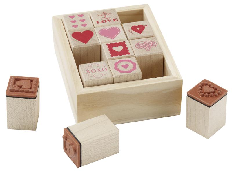 Stamp Set Wood Day Hearts 2