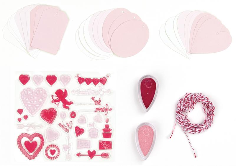 Stamp And Ink Set With Tags Valentine 2