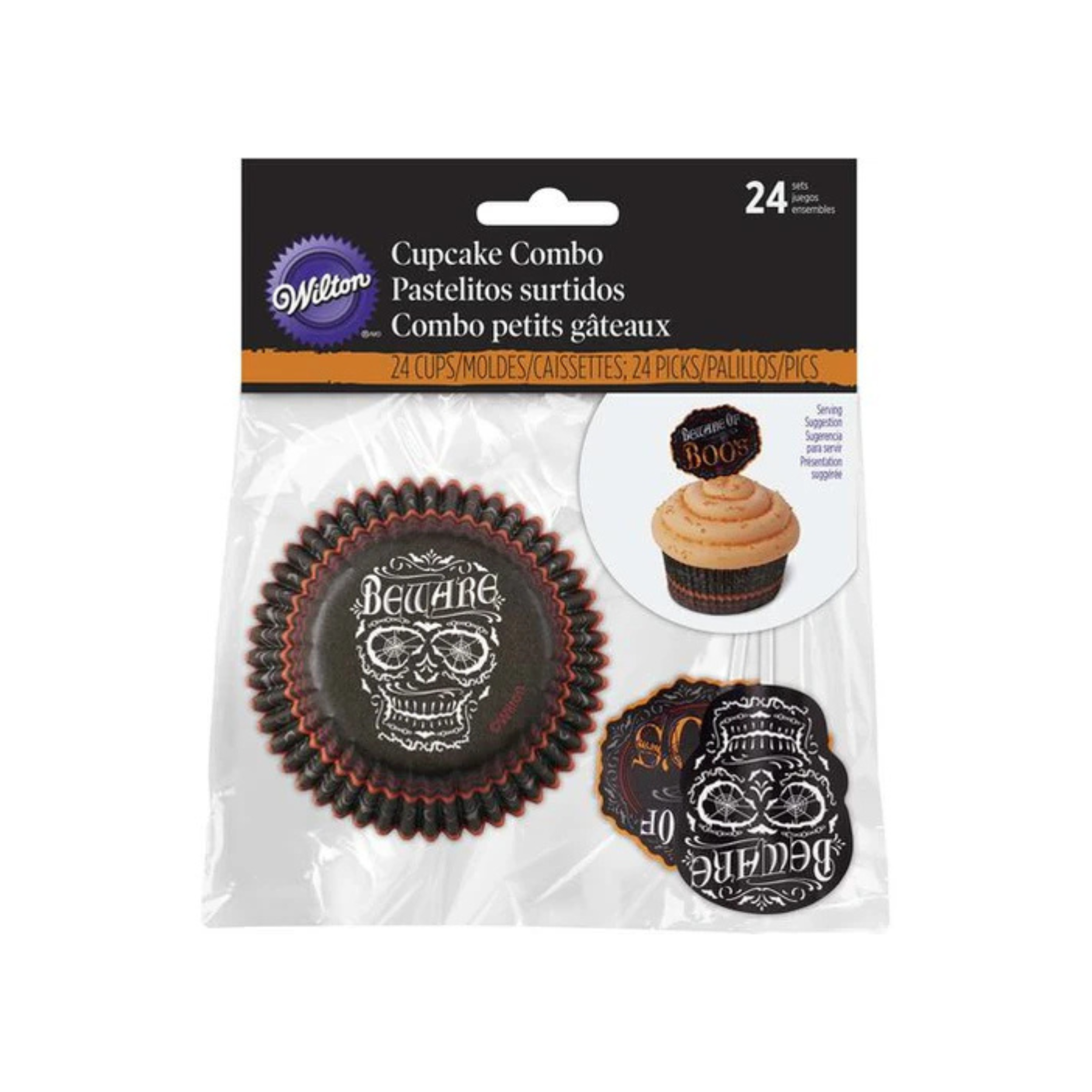 Muffinsform STD Hodeskalle og sticks, 24 stk