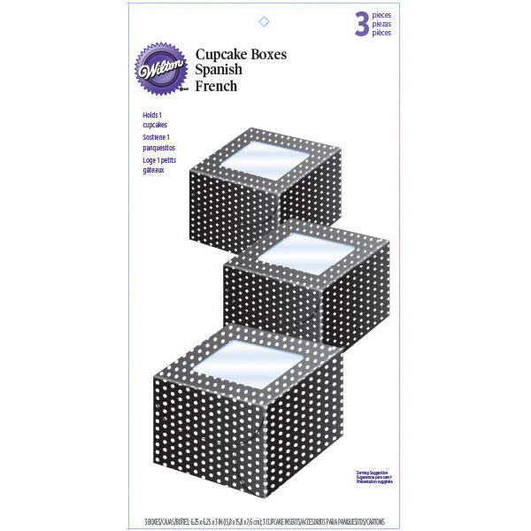 Kakeboks Svart med hvite prikker 3 stk 2