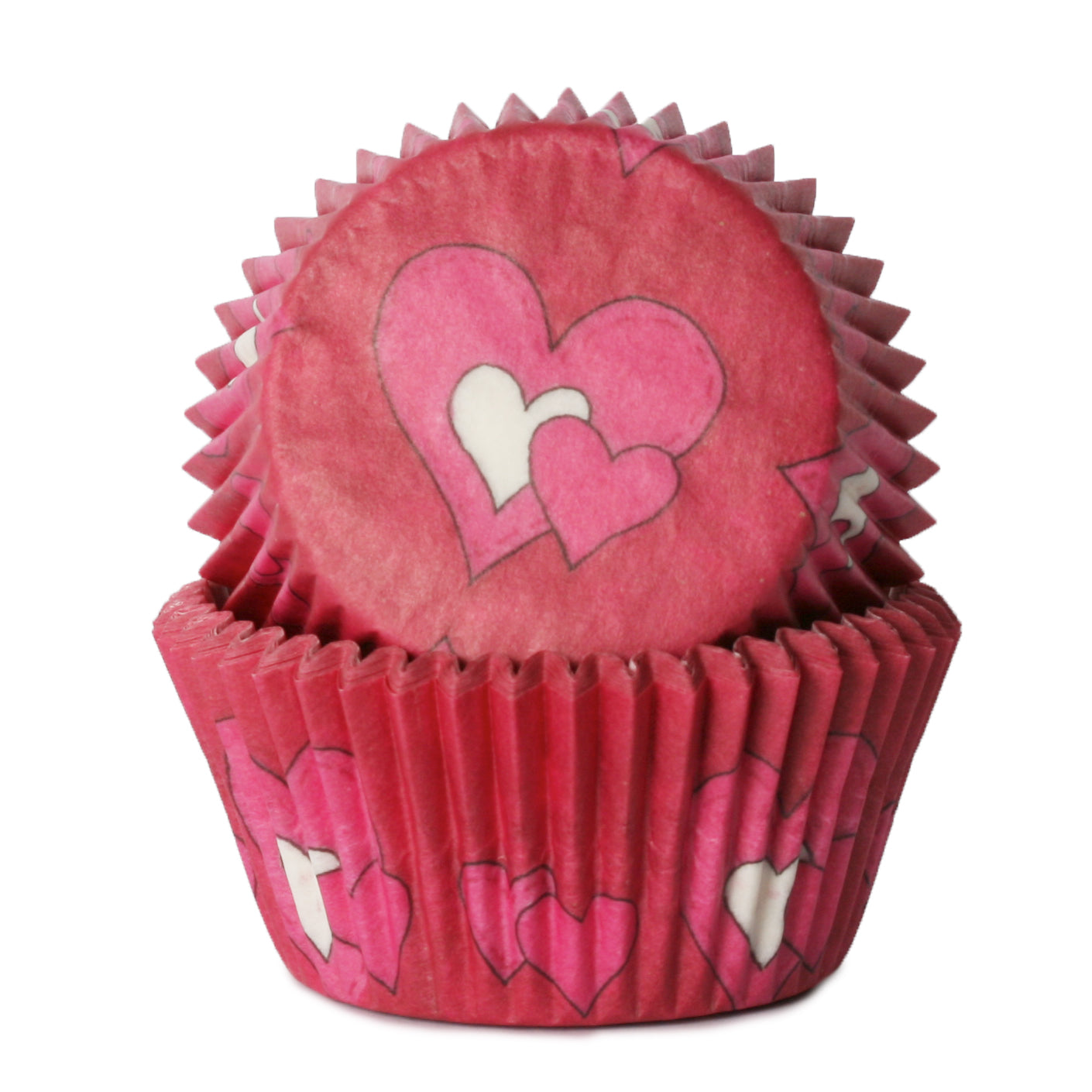 Muffinsform STD Hjerte cerise, 50 stk