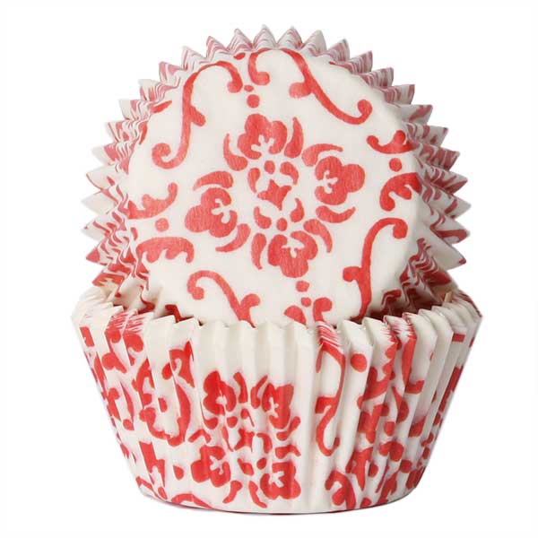 Muffinsform STD Brokade Rød, 50 stk