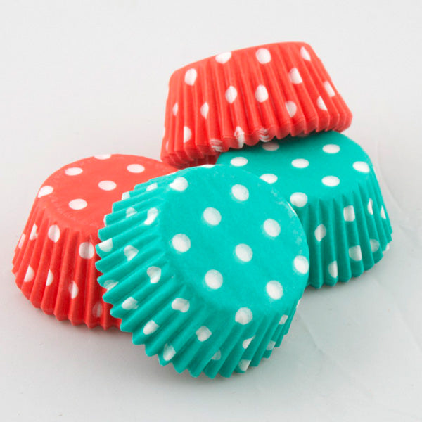 Muffinsform MINI Rød/Grønn polka, 100 stk 2