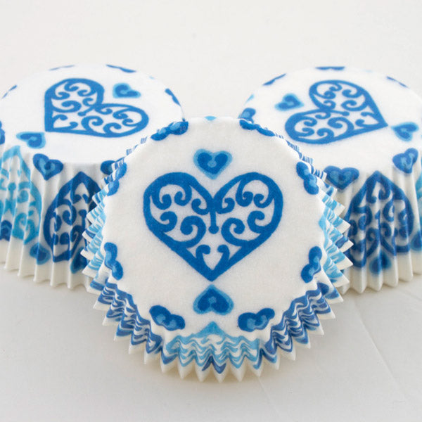 Muffinsform STD Hjerter Blå, 50 stk 2