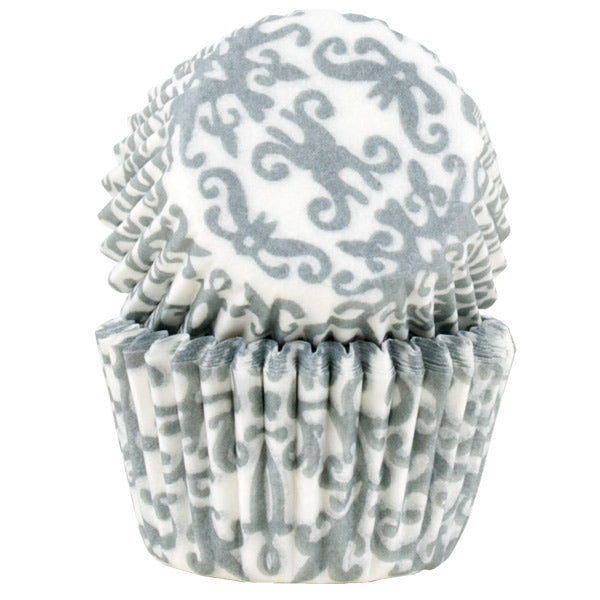 Muffinsform MINI Brokade Sølv, 100 stk