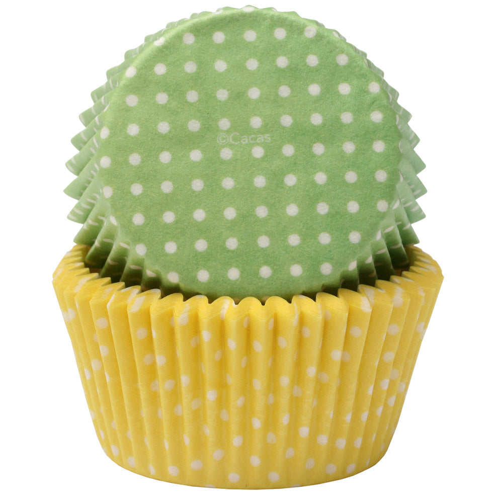 Muffinsform STD Grønn/Gul miniprikker, 50 stk