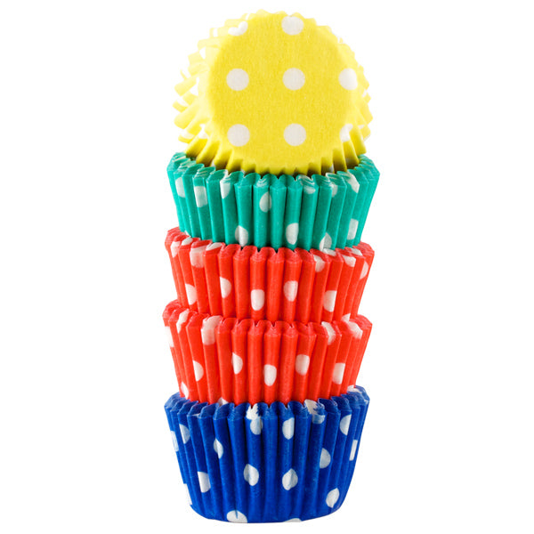Muffinsform MINI Regnbue Dots, 100 stk