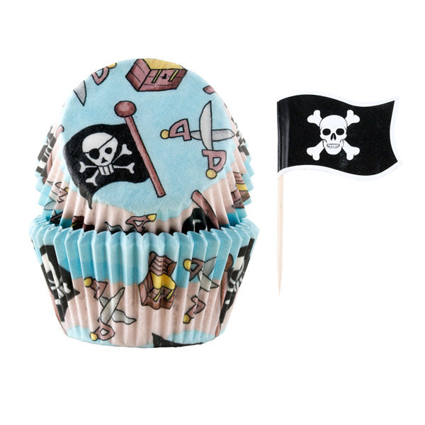 Muffinsform STD Pirat, 50 stk m/10 sticks