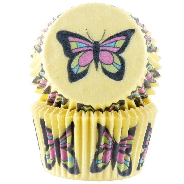 Muffinsform STD Sommerfugl Gul, 50 stk