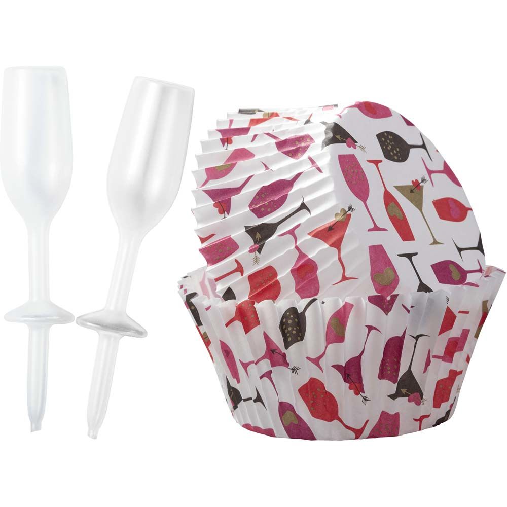 Muffinsform STD Hjerte, 24 stk m/12 shotglass