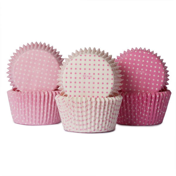 Muffinsform STD Rosa/Hvite miniprikker, 150 stk