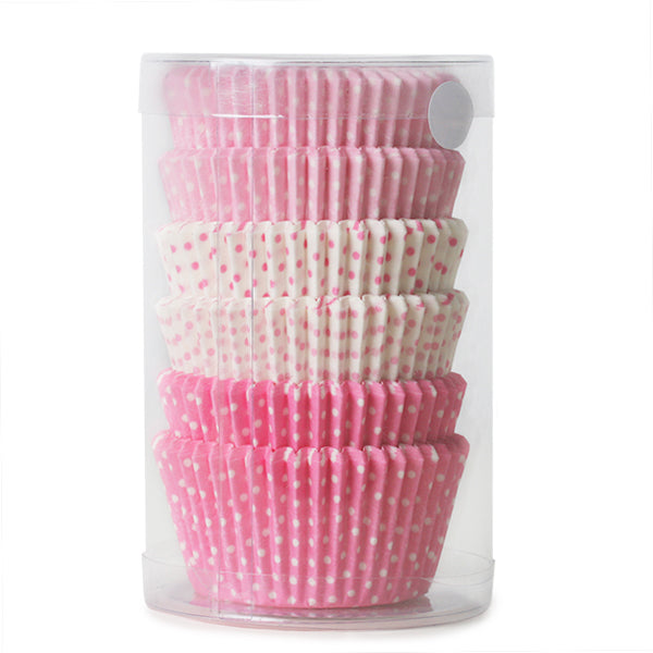 Muffinsform STD Rosa/Hvite miniprikker, 150 stk 2