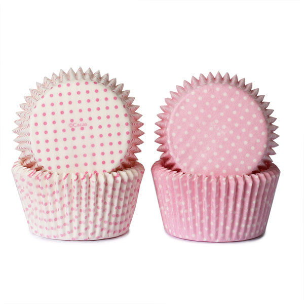 Muffinsform STD Rosa/Hvite miniprikker, 50 stk