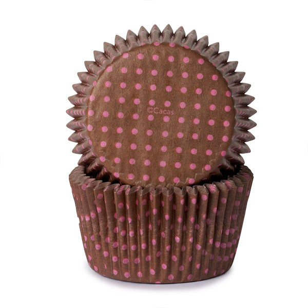 Muffinsform STD Brune/Rosa miniprikker, 50 stk