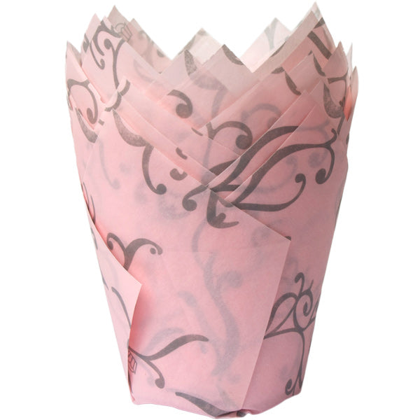 Muffinsform STD Tulip Rosa/Grønn, 24 stk