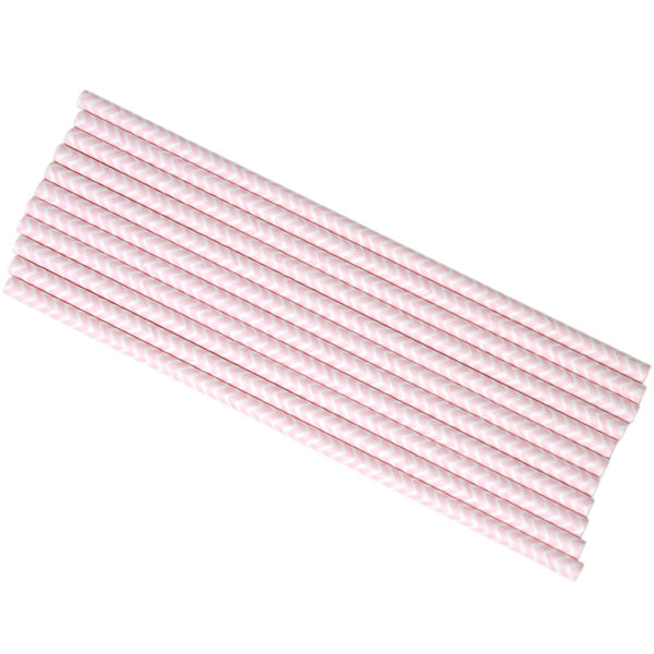 Sugerør i papir Rosa, 12 pk