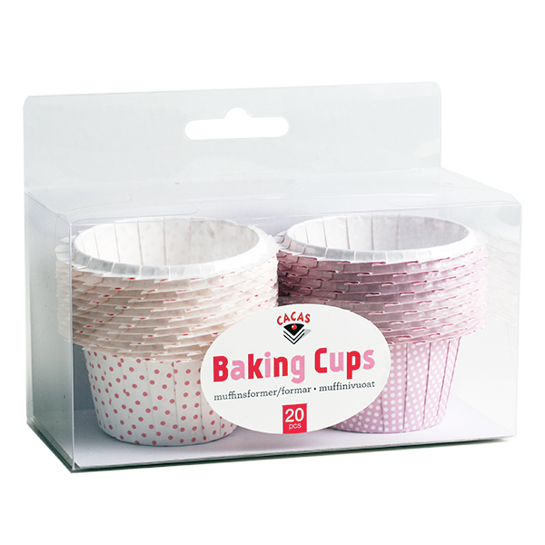 Muffinsform m/blondekant, Rosa prikker, 20 stk 2