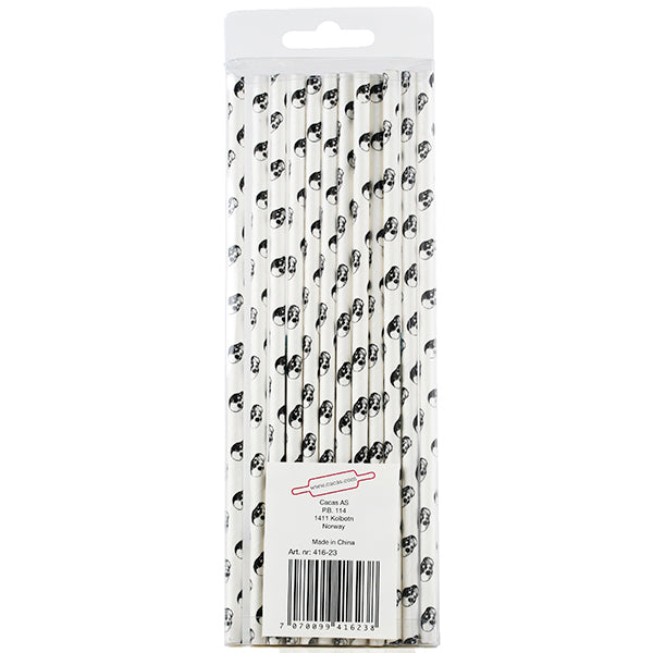 Sugerør i papir hodeskaller, 12 pk 3