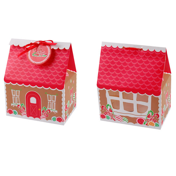 Gaveeske Pepperkakehus med gavelapper, 4 stk