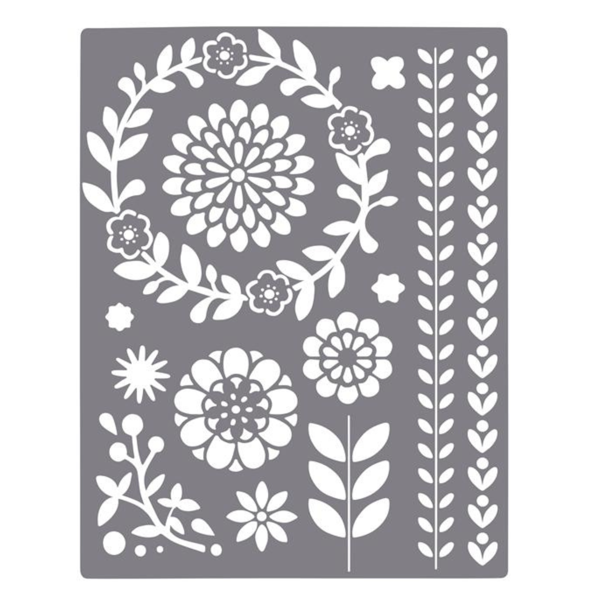 Stensil Modern Floral Embossing