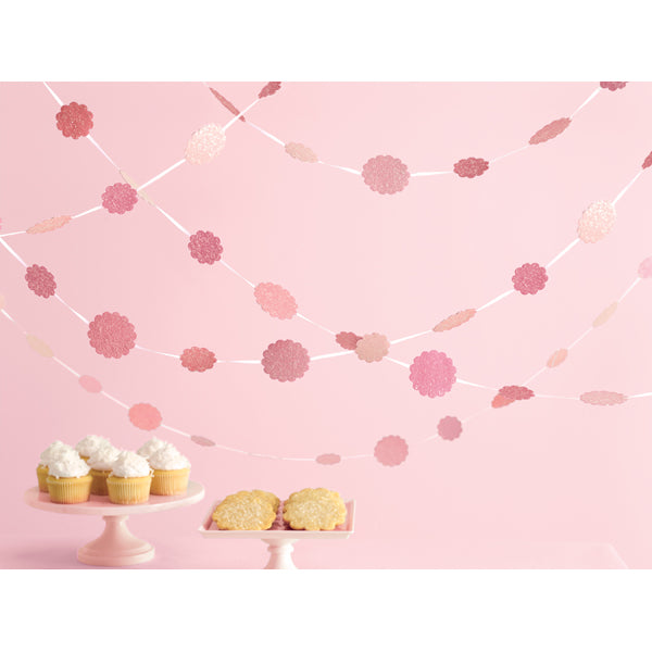Girlander rosa m/glitter