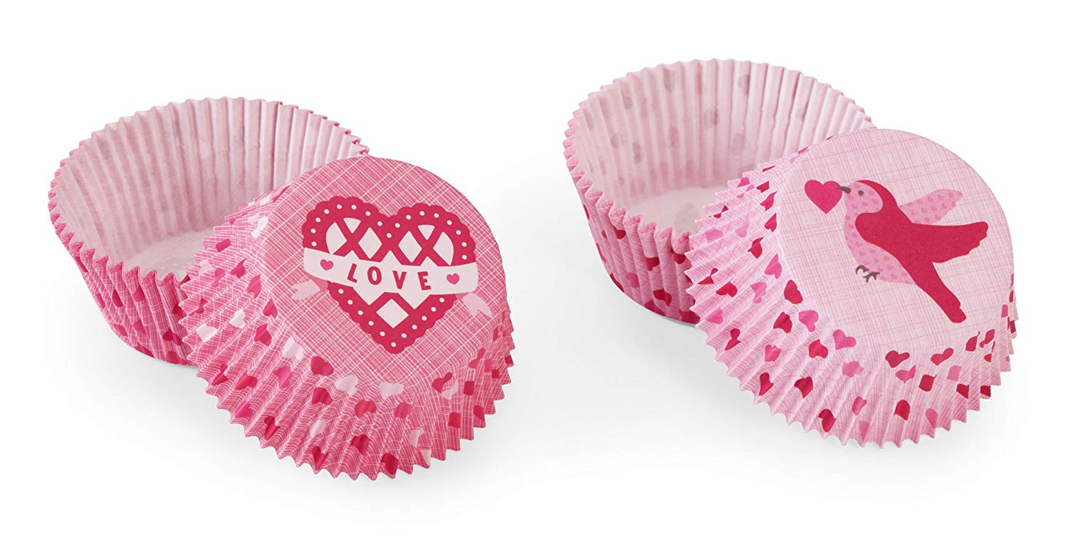 Muffinsform STD Valentine Love Birds, 48 stk
