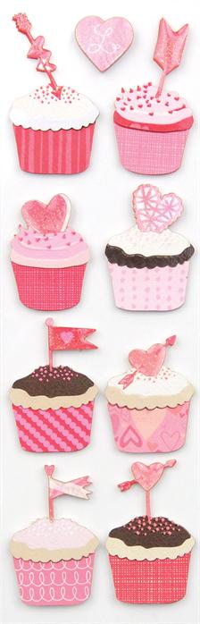 Klistremerker Handmade Valentine Cupcake