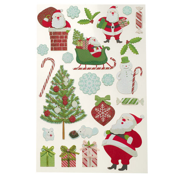Peppermint Winter Santa Stickers