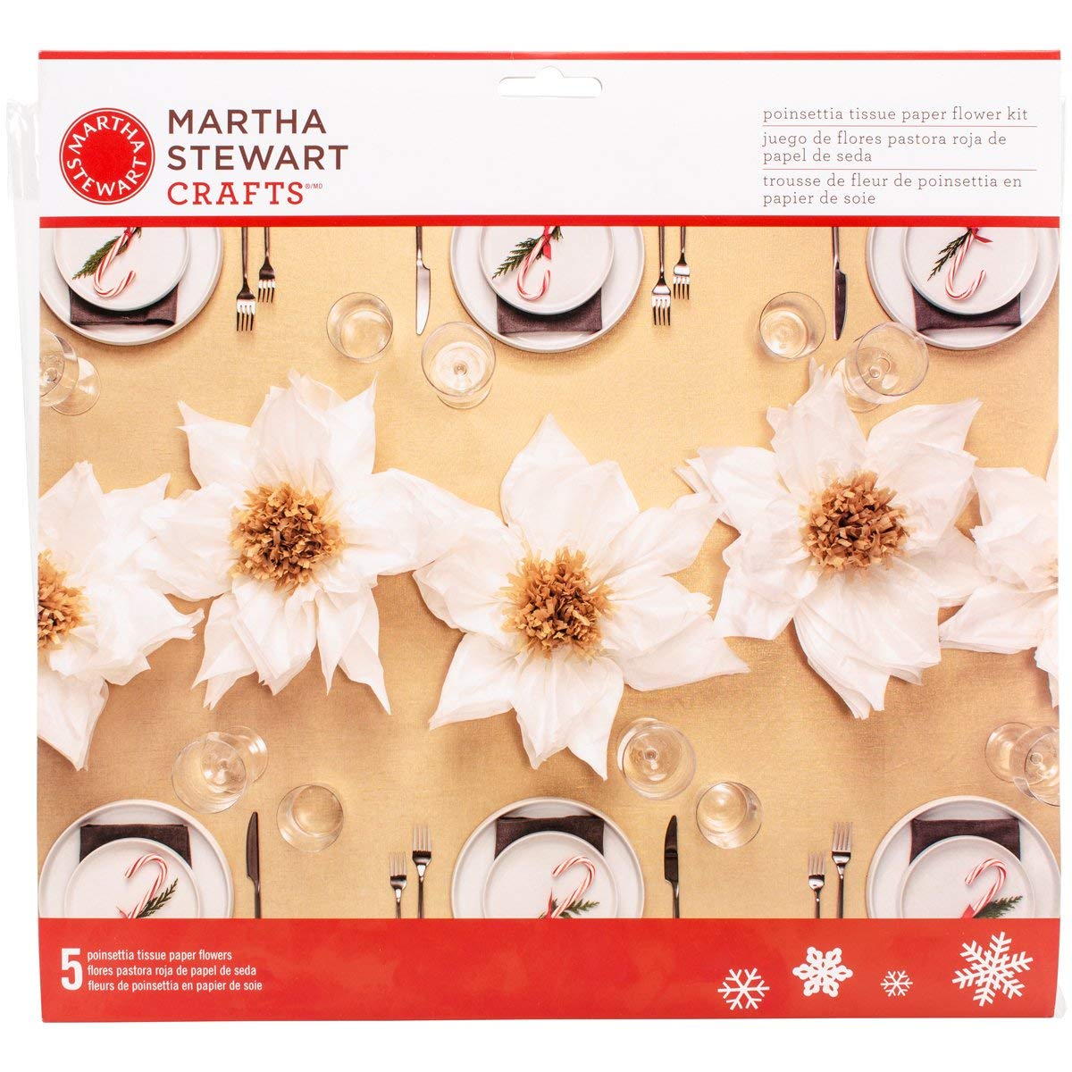 Pom-Poms Poisettia kits White, 5 stk 2