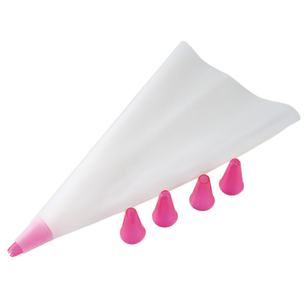 Sprøytesett i silikon rosa 6 deler