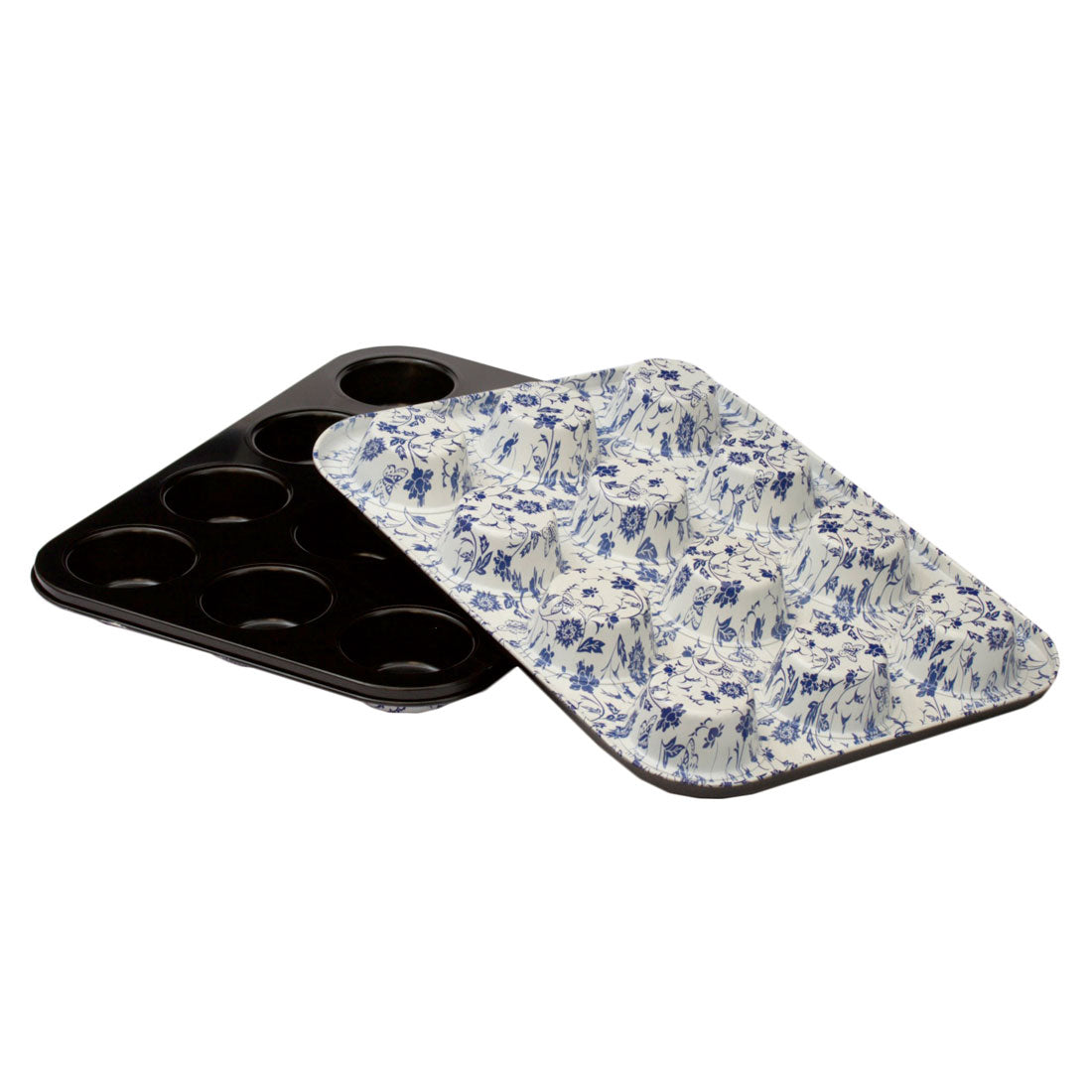 Muffinsbrett Standard Blå blomster, 12 hull