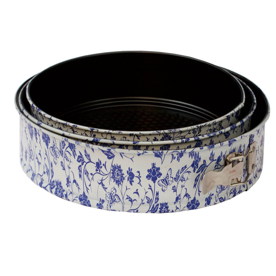 Springform, sett med Blå blomster, 24,26,28 cm