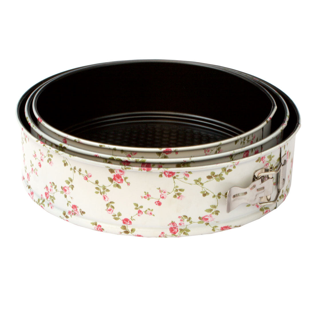 Springform, sett med Rosa blomster, 24,26,28 cm