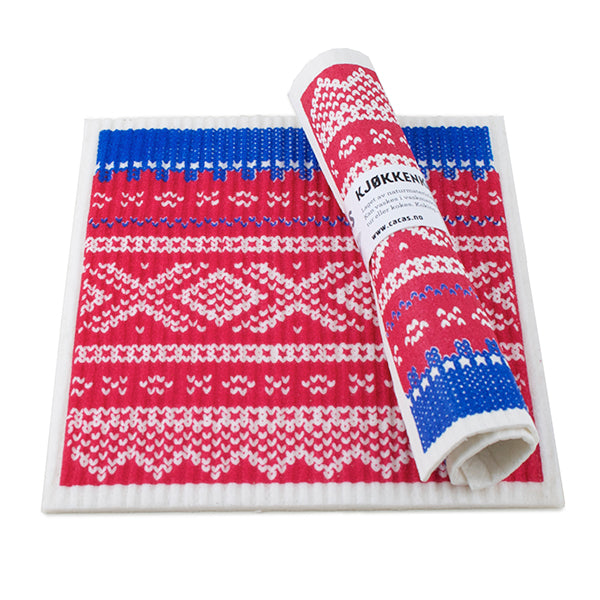 Kjøkkenklut Marius mønster, Rød