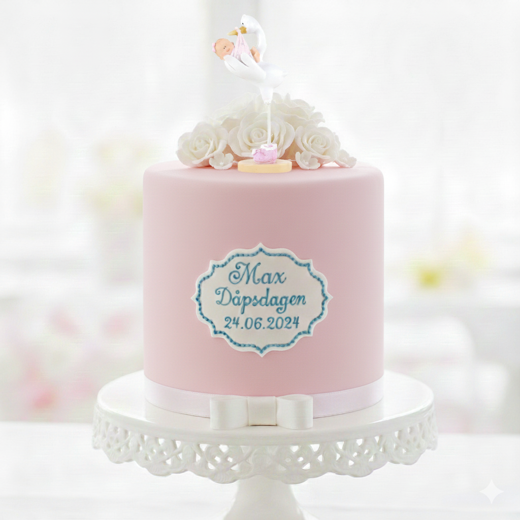 Baby Rosa og Stork 15 cm