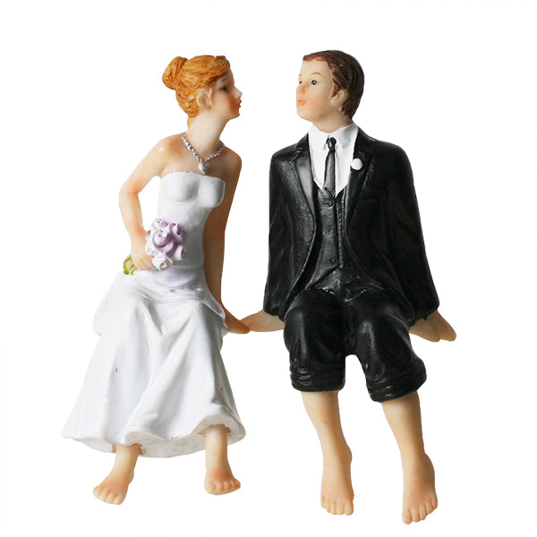 Brudepar Sittende på kant, 12,5cm