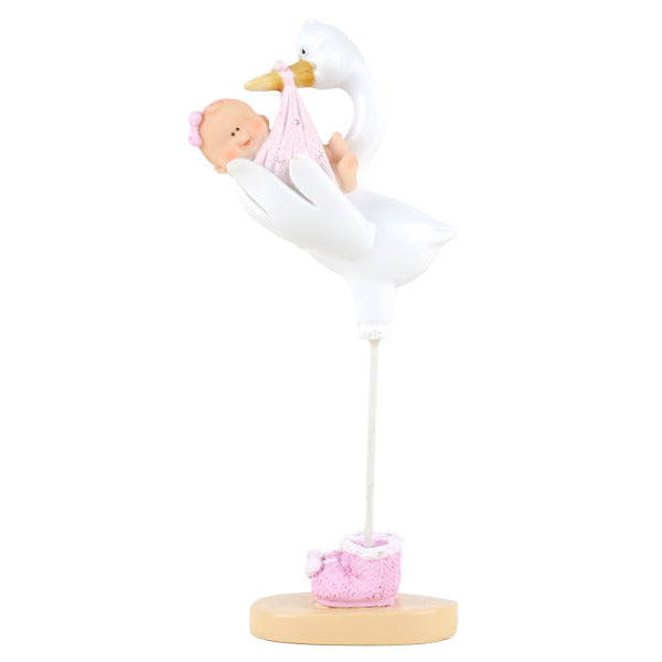 Baby Rosa og Stork 15 cm