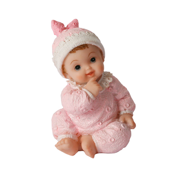 Baby sittende Rosa, 8 cm