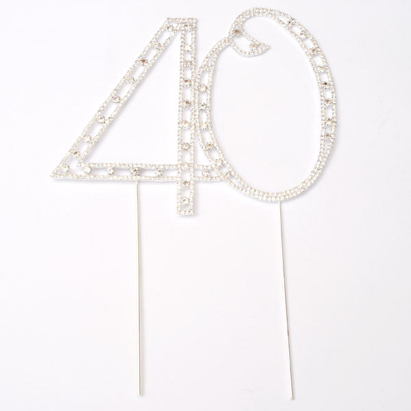 Kakepynt 40 år, Sølv, H10 cm