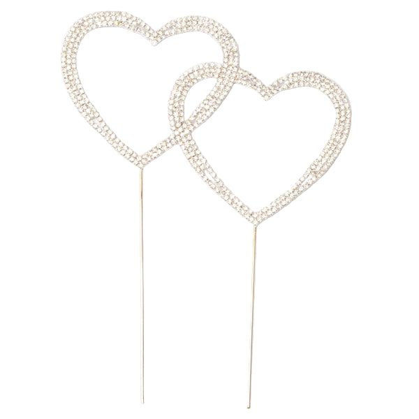 Kakepynt Hjerter Sølv, H10 cm 3