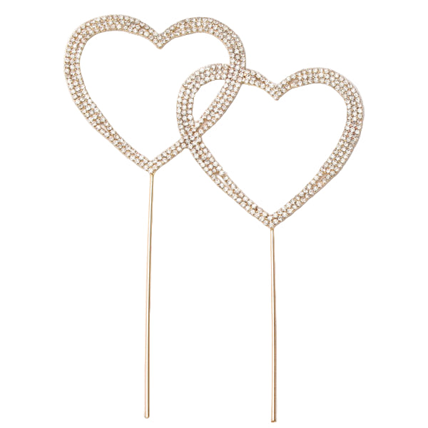 Kakepynt Hjerter Gull, H10 cm 3