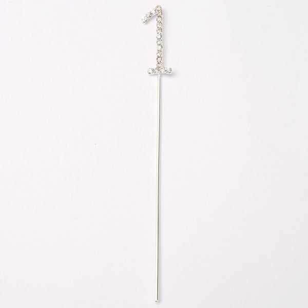 Kakepynt Tall 1 Sølv, H3,5 cm