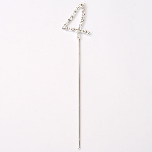 Kakepynt Tall 4 Sølv, H3,5 cm