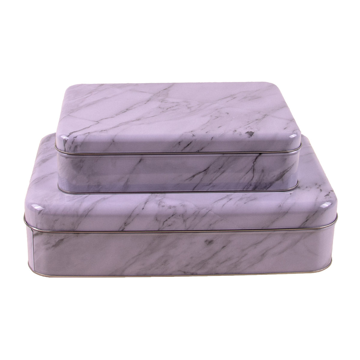 Kakebokser Marmor Rekt, sett av 2 stk