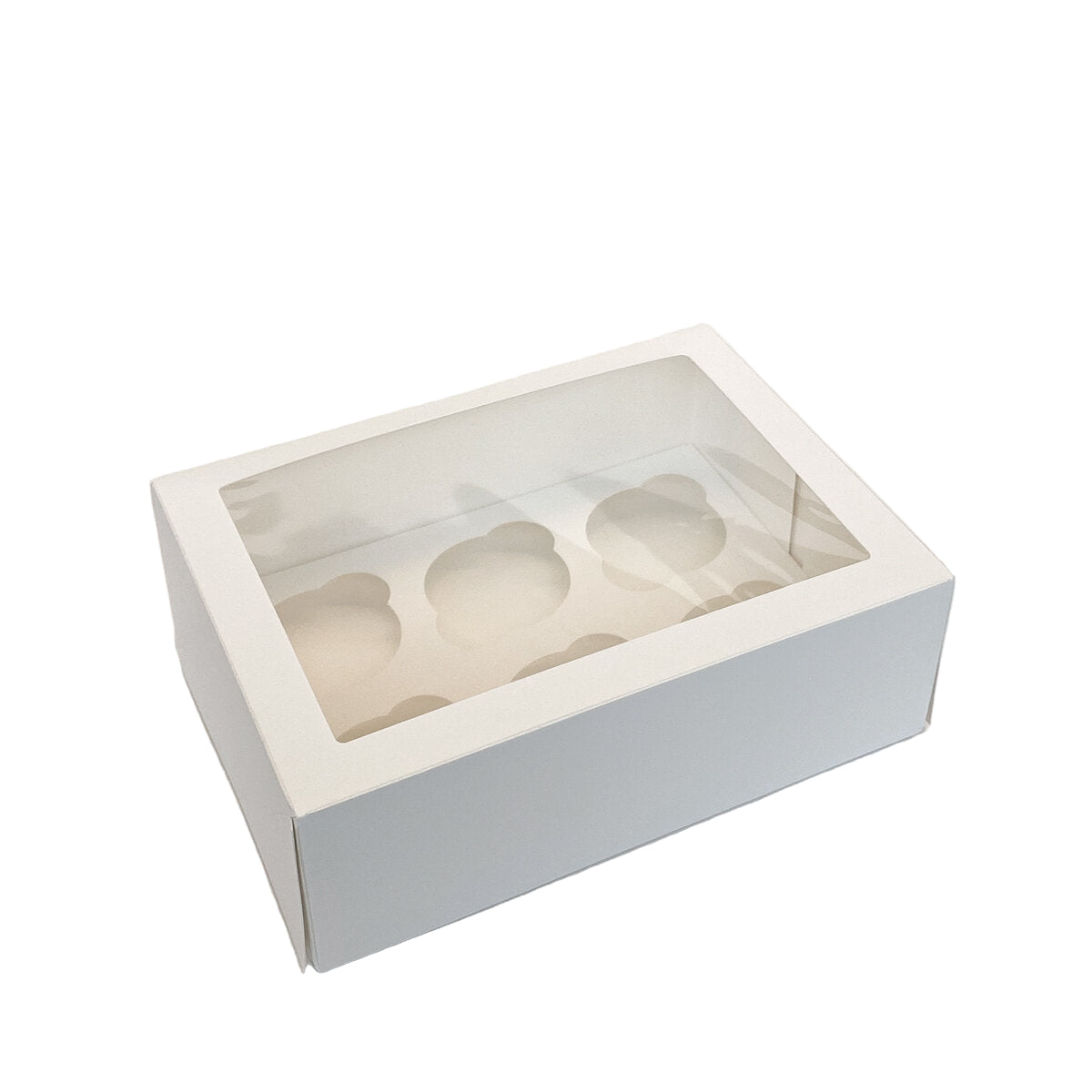 Muffinsboks Hvit for 6 stk, 10 pk