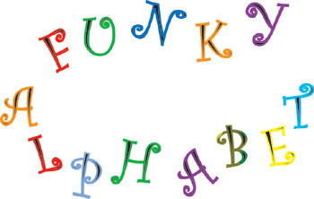 Utstikker Alfabet & Nummer sett, Funky 4cm