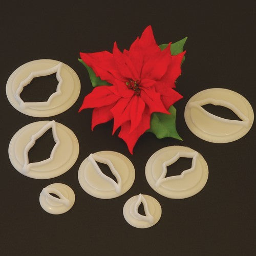 Utstikker Poinsettia/Julestjerne, 7 deler 2