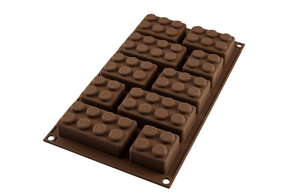 Silikonform Mini, Choco Block, 10 hull