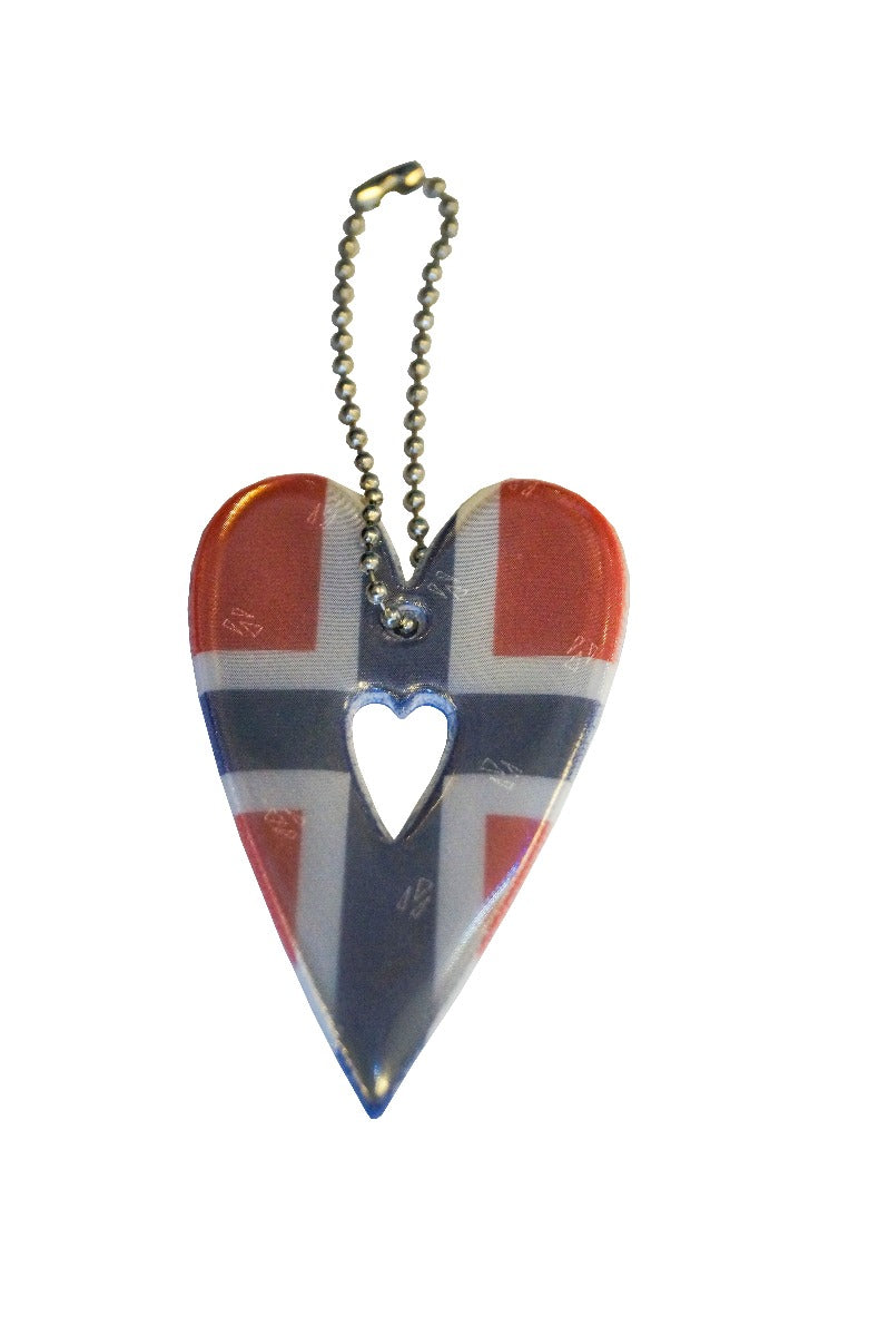 Refleks Hjerte Norsk Flagg