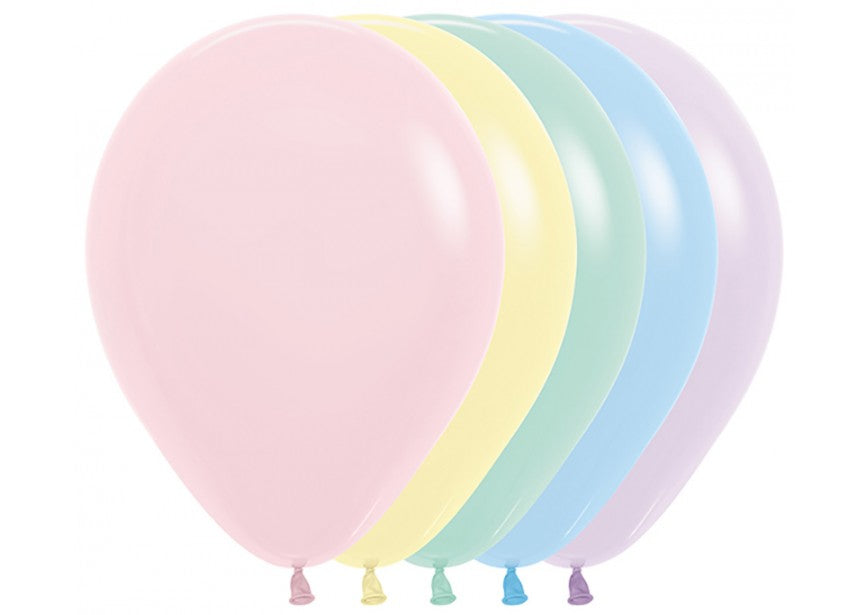 Ballonger Ass Pastel Matt 46cm, 6 PK